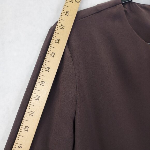 M.M. LaFleur Bourgeois Blouse Small Molasses Brown Asymmetrical Hem Keyhole Back - Picture 13 of 14